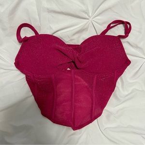 Shein BAE Hot Pink Corset-Style Party Top